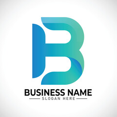 B gradient abstract letter logo