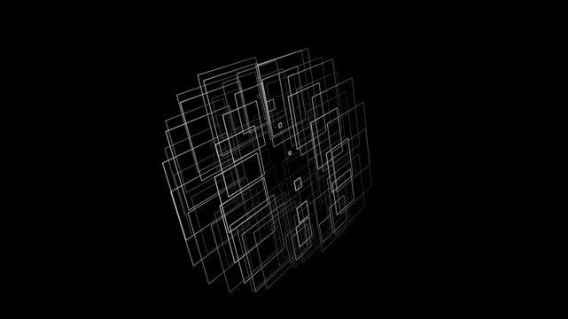 abstract wireframe geometric network, seamless looping