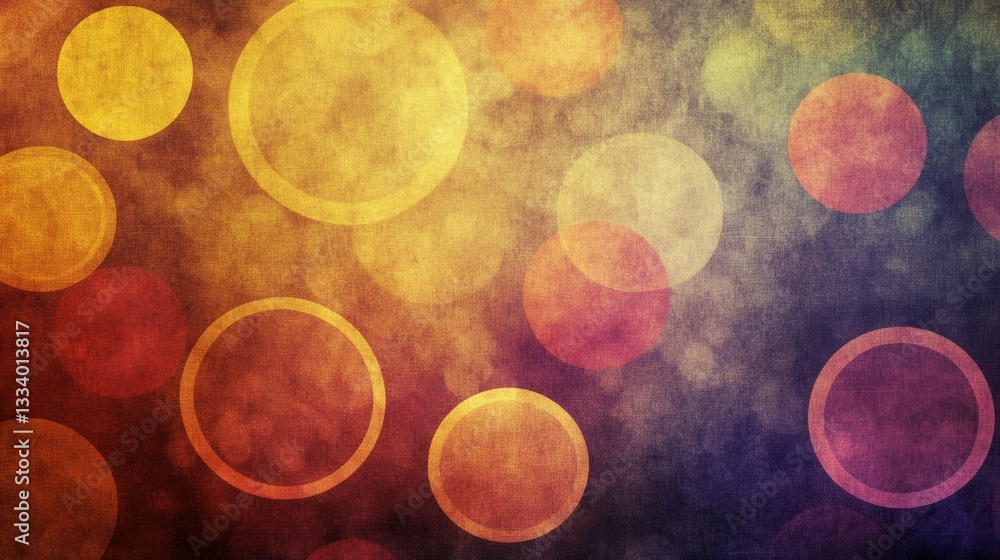 Poster abstract colorful background with circles and textured fabric look