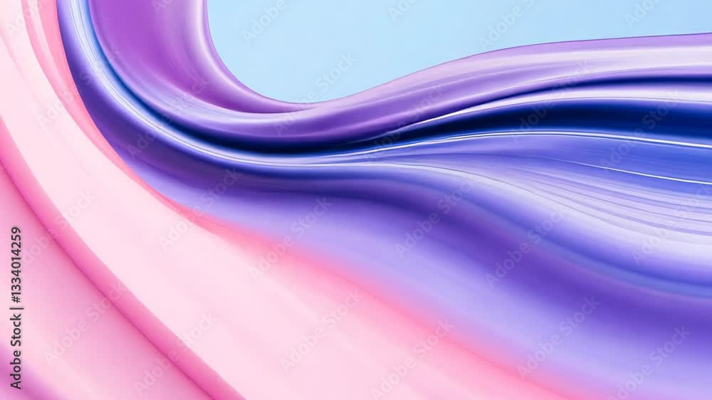 Poster soft hues blend seamlessly, creating serene and calming atmosphere with gentle curves