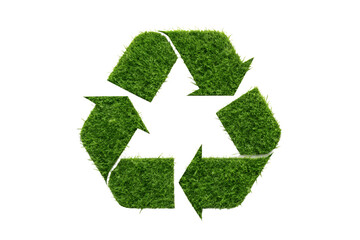 Grass Recycle Symbol on White - Eco-Friendly Design, Sustainable Recycling, Green Symbol, Cut Out