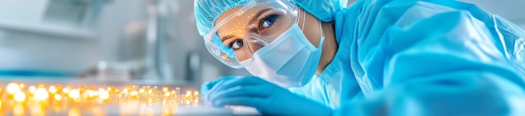 Scientist Examining Samples in a Laboratory Environment. Generative AI