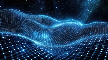 Digital Nebula: A Celestial Grid Landscape