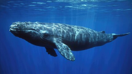 Majestic Humpback Whale Underwater