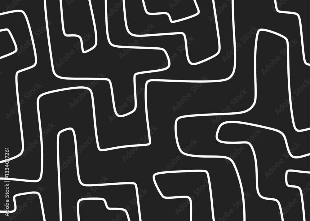 Poster minimalist background with seamless maze line pattern