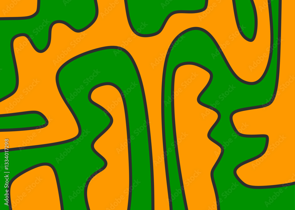 Poster minimalist background with seamless colorful maze line pattern