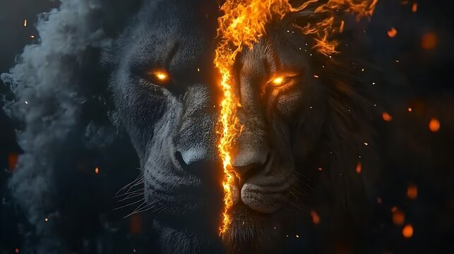 Majestic lion&rsquo;s face captured in digital art pictures
