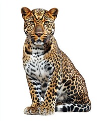 Fototapeta premium Majestic leopard with striking coat, vibrant background, showcasing strength and grace, perfect for nature enthusiasts and wildlife lovers alike