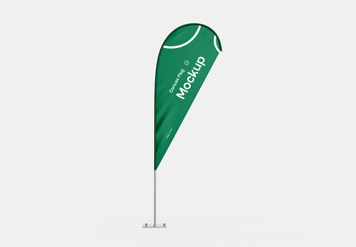 Convex Flag Mockup Template