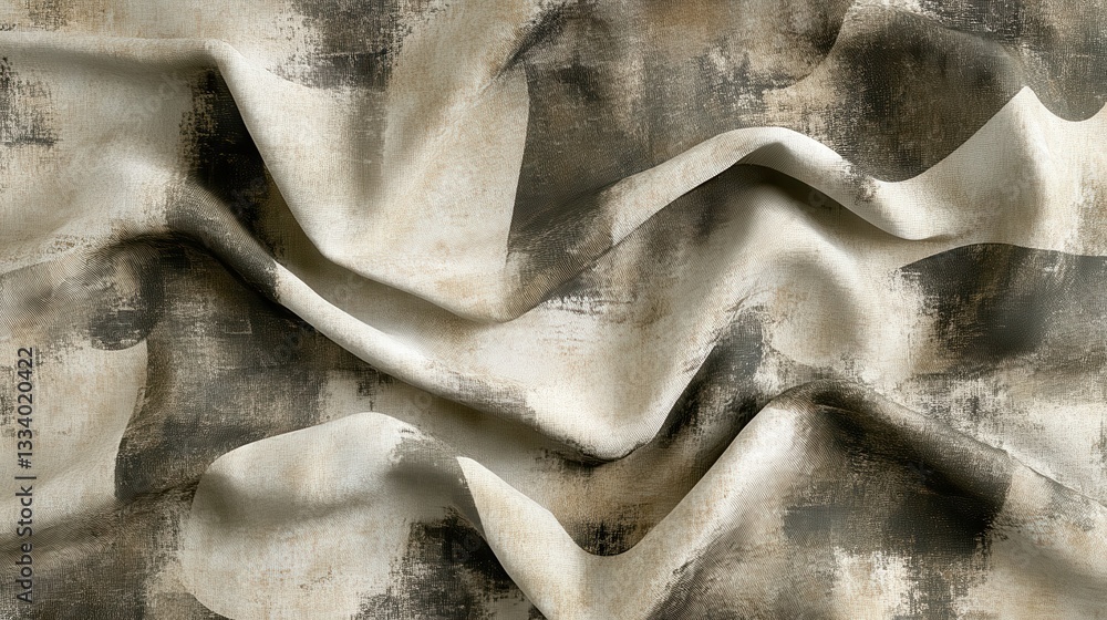 Poster abstract fabric texture with wavy patterns in earthy tones