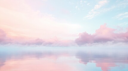 Obraz premium Pastel Sky and Water Reflection: A Dreamlike Serenity