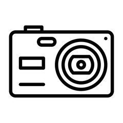 Pocket camera outline icon. camera line illustration.
