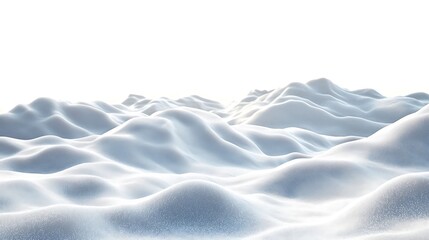 Snowy Landscape  Winter Wonderland  White Hills  3D Render