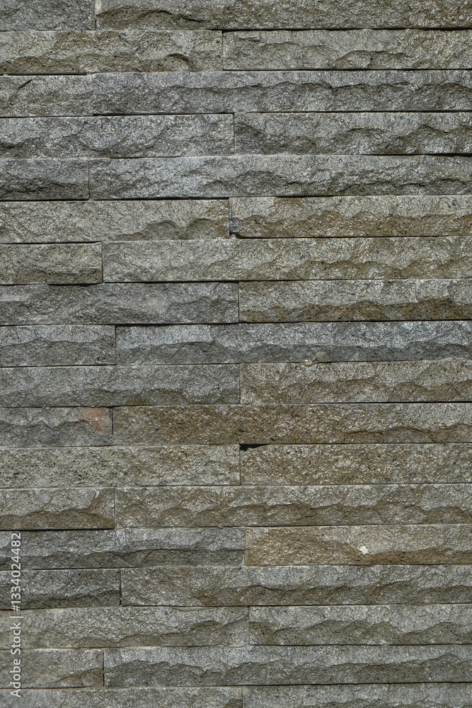 Aufkleber neat gray square stone wall pattern and texture background with vertical composition. for graphic de