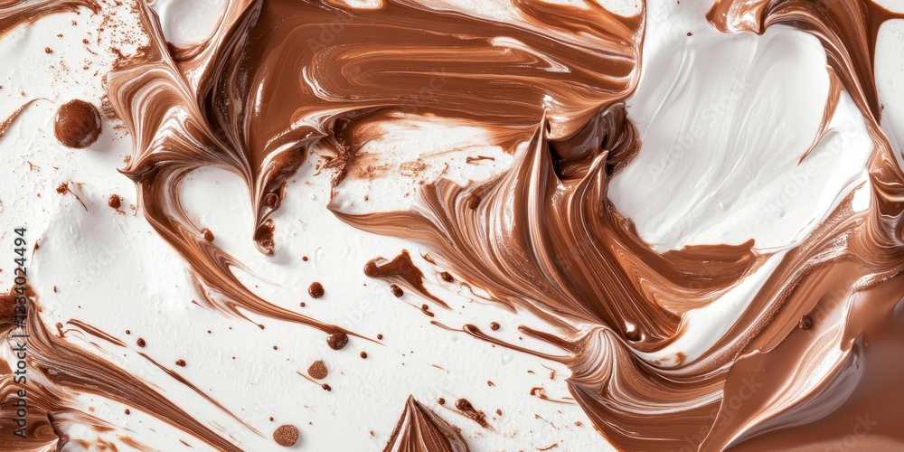 Aufkleber chocolate and cream swirl: an abstract and tempting visual featuring a smooth blend of rich dark cho