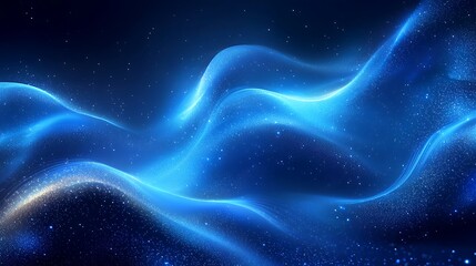 Blue Abstract Glowing Waves Background