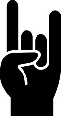 Rock gesture hand icon in flat style.