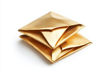 3D Golden Envelope Icon Isolated on White Background