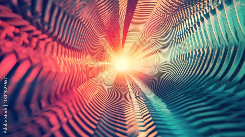 Poster colorful abstract light rays illustrating motion and depth perception