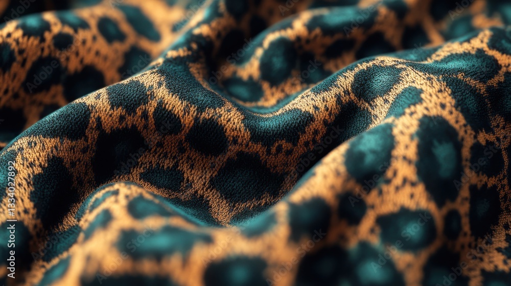 Aufkleber close-up of elegant leopard print fabric with soft texture and detail