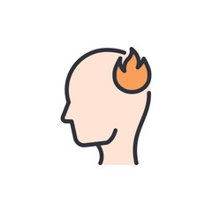 Anxiety colored icons, minimalist vector illustration ,simple transparent graphic element .Isolated on white background