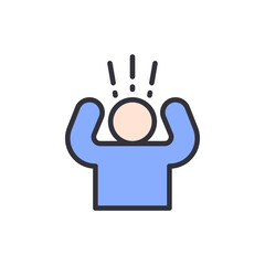 Anxiety colored icons, minimalist vector illustration ,simple transparent graphic element .Isolated on white background