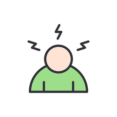 Anxiety colored icons, minimalist vector illustration ,simple transparent graphic element .Isolated on white background