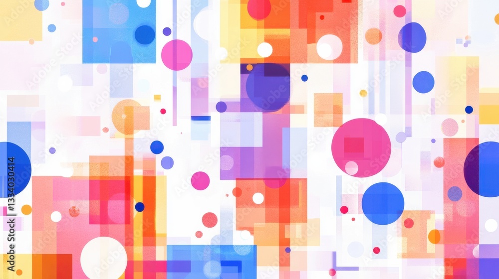 Poster colorful abstract composition with geometric shapes and circles