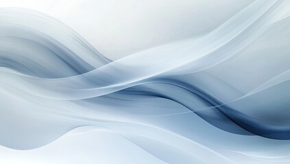 Obraz premium Abstract flowing shapes in soft pastel blue and white. Delicate, smooth, and elegant curves create a serene visual experience