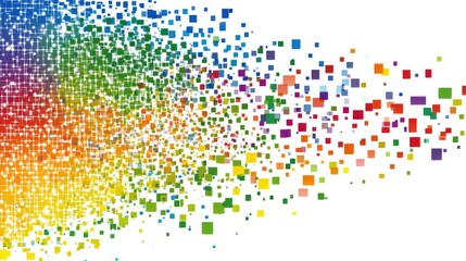 Colorful Abstract Design with Vibrant Pixels and Sparkling Background