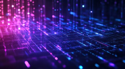 Abstract Digital Network:  A vibrant visualization of interconnected data streams, showcasing the beauty of modern technology and digital communication.