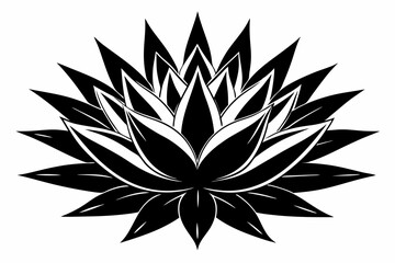 agave wild flower line art silhouette vector illustration