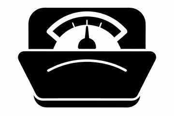 bathroom scale icon line art silhouette vector illustration
