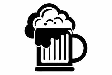 beer icon line art silhouette vector illustration