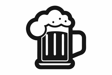 beer icon line art silhouette vector illustration