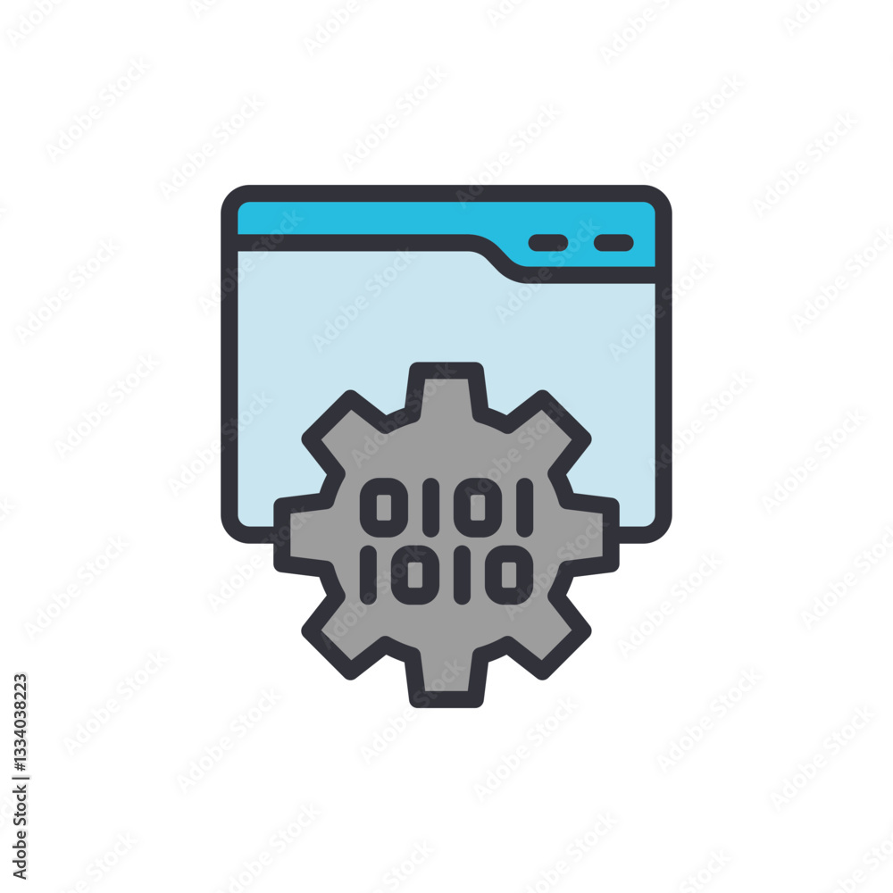 Aufkleber api program colored icons, minimalist vector illustration ,simple transparent graphic element .isola