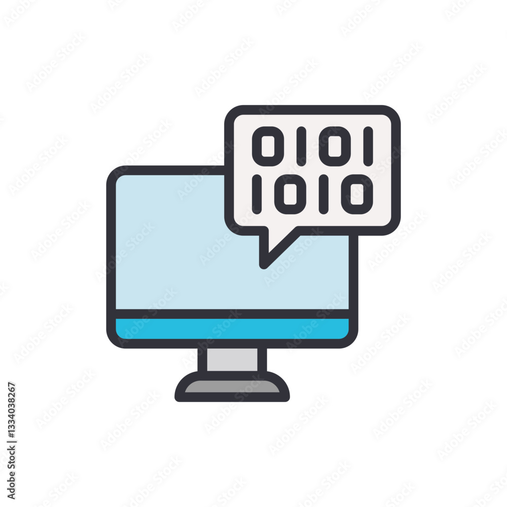 Aufkleber api program colored icons, minimalist vector illustration ,simple transparent graphic element .isola