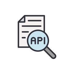 API file colored icons, minimalist vector illustration ,simple transparent graphic element .Isolated on white background