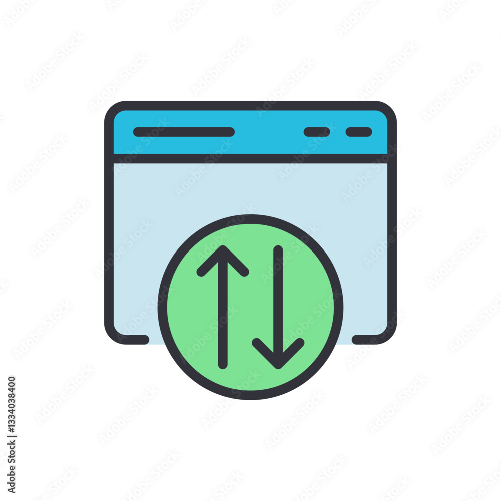 Aufkleber api program colored icons, minimalist vector illustration ,simple transparent graphic element .isola
