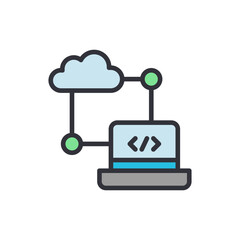 API program colored icons, minimalist vector illustration ,simple transparent graphic element .Isolated on white background