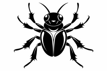bombardier beetle line art silhouette vector illustration