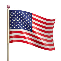 Fototapeta premium cute American flag isolated on white
