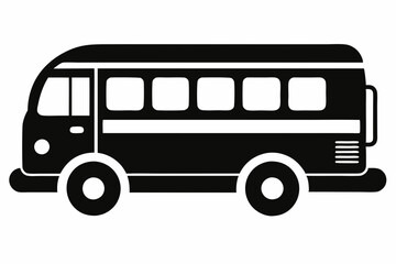 bus icon line art silhouette vector illustration