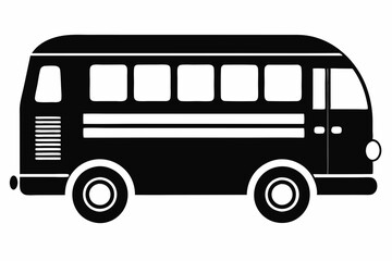 bus icon line art silhouette vector illustration