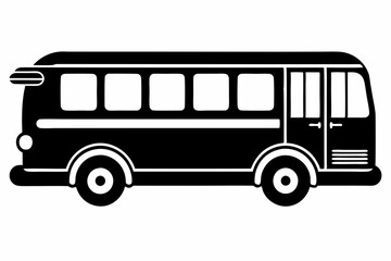 bus icon line art silhouette vector illustration