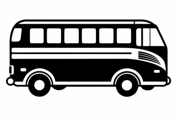 bus icon line art silhouette vector illustration