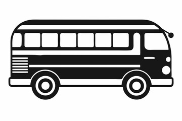 bus icon line art silhouette vector illustration