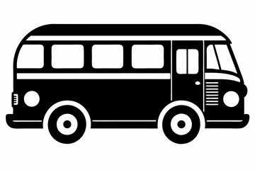 bus icon line art silhouette vector illustration