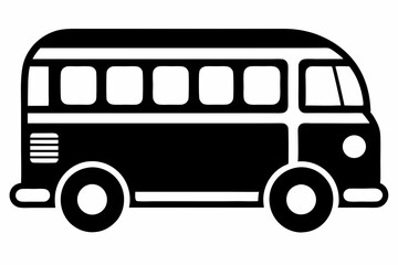 bus icon line art silhouette vector illustration