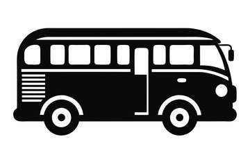 bus icon line art silhouette vector illustration